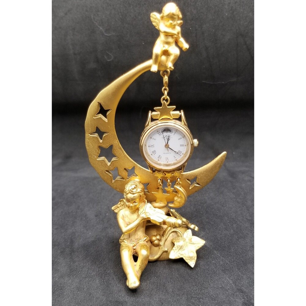 Kirk's Folly hanging watch fob discontinued celestial moon and cherubs